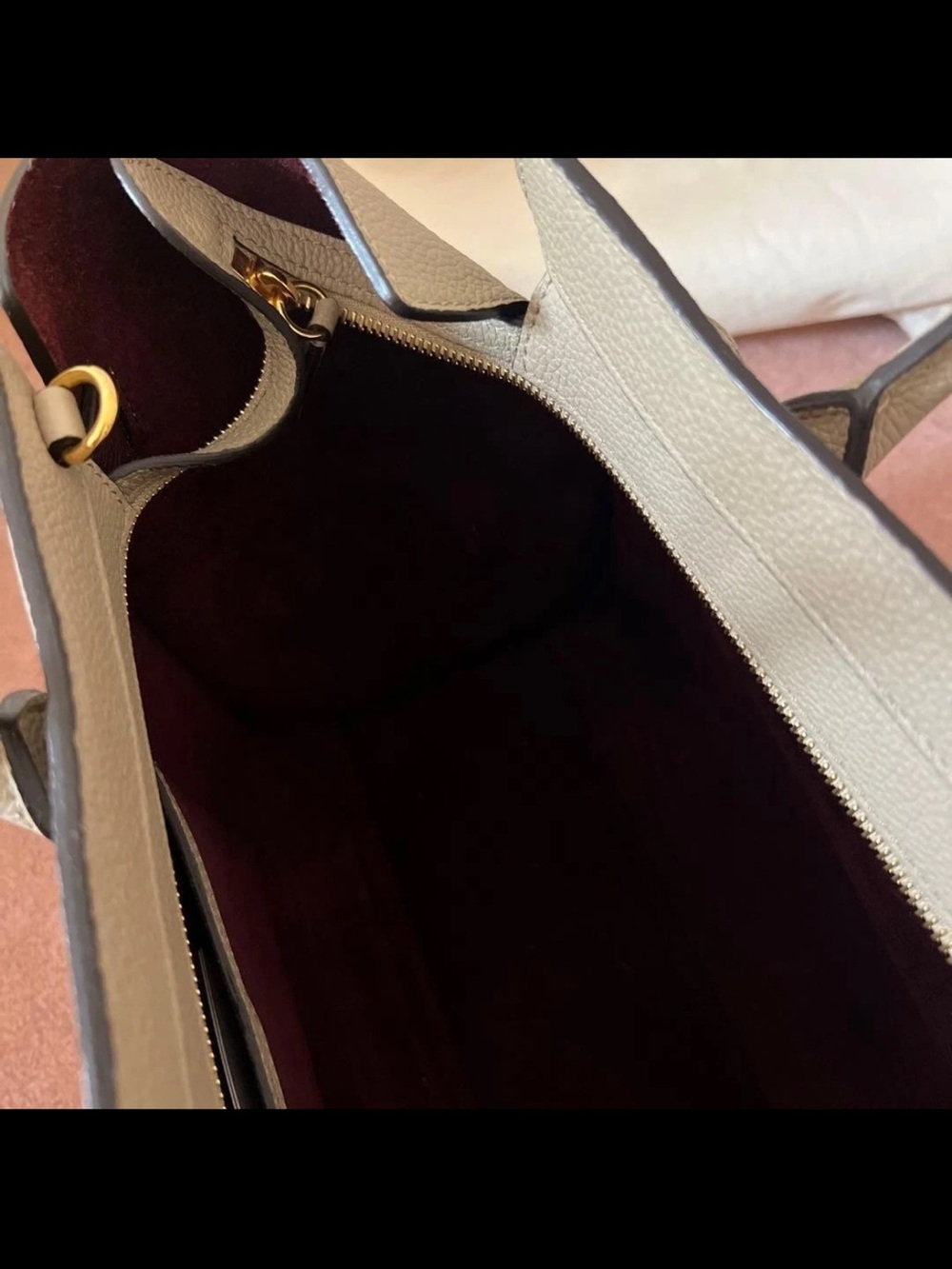 Mulberry Beige Leather Satchel with Removable Strap - Picture 5 of 7